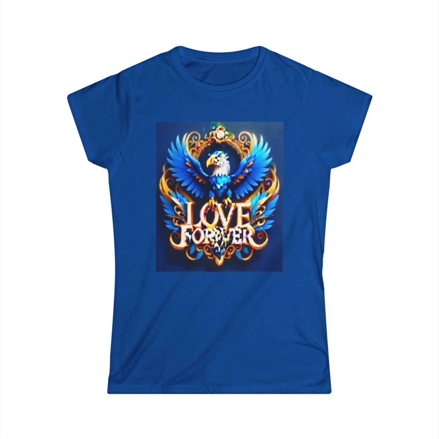 Women's Tee Love Forever Eagle Blue Design