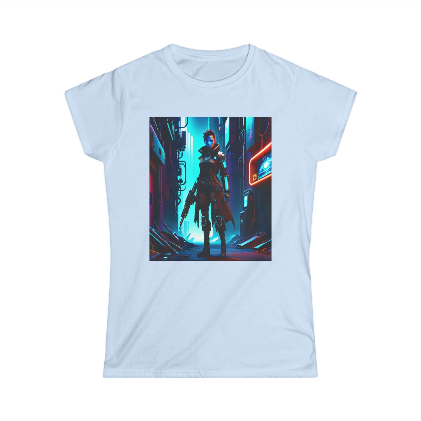 Women's Tee Cyber Warrior Sci-Fi Punk Graphic Shirt