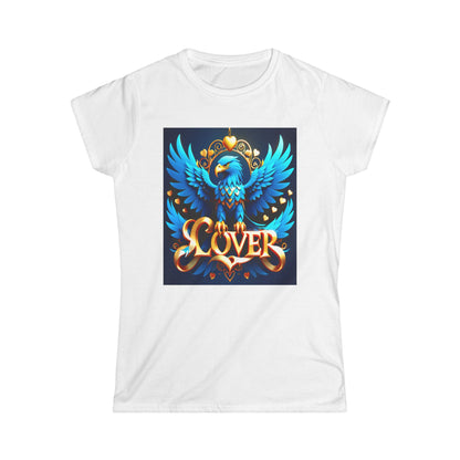 Soar into style with our captivating "Blue Love Eagle Art" Softstyle Tee!