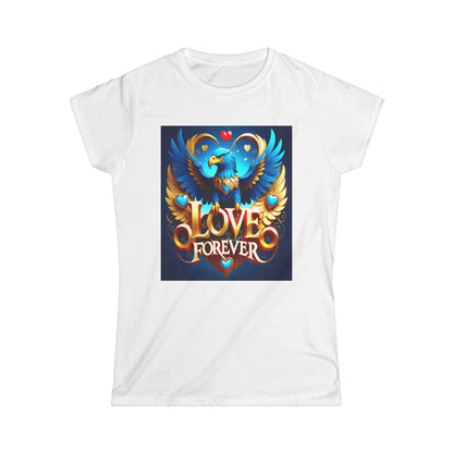 Unleash your inner eagle with the captivating "Blue Love Eagle Art" Softstyle Tee!