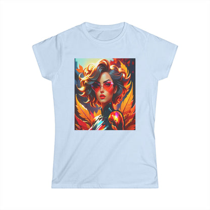 T-Shirt Cyber Woman red hair Graphic Tee