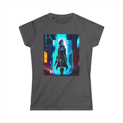 Unleash your inner cyber warrior with the Cyber Warrior Punk women's Softstyle Tee!