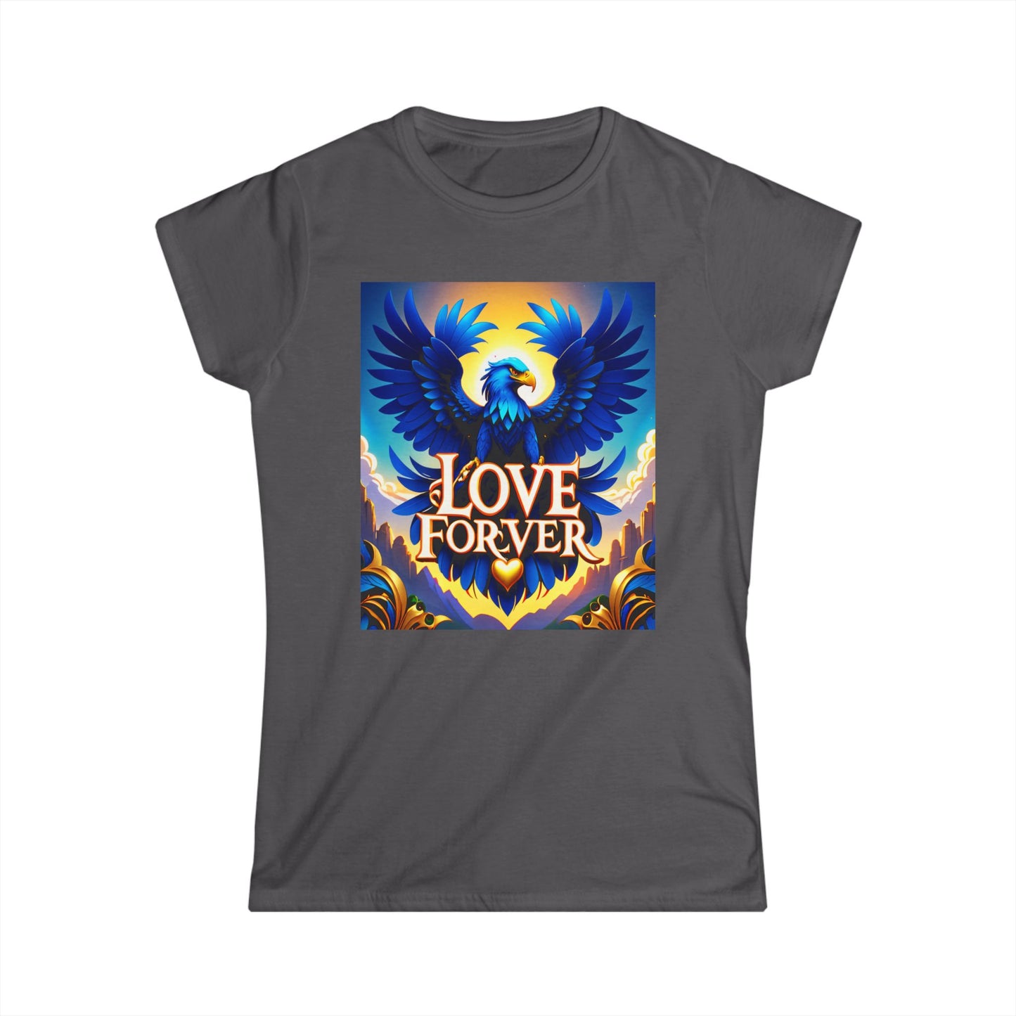 Soar into style with the "Love Forever Owl Eagle" Softstyle Tee!- Women's Softstyle Tee