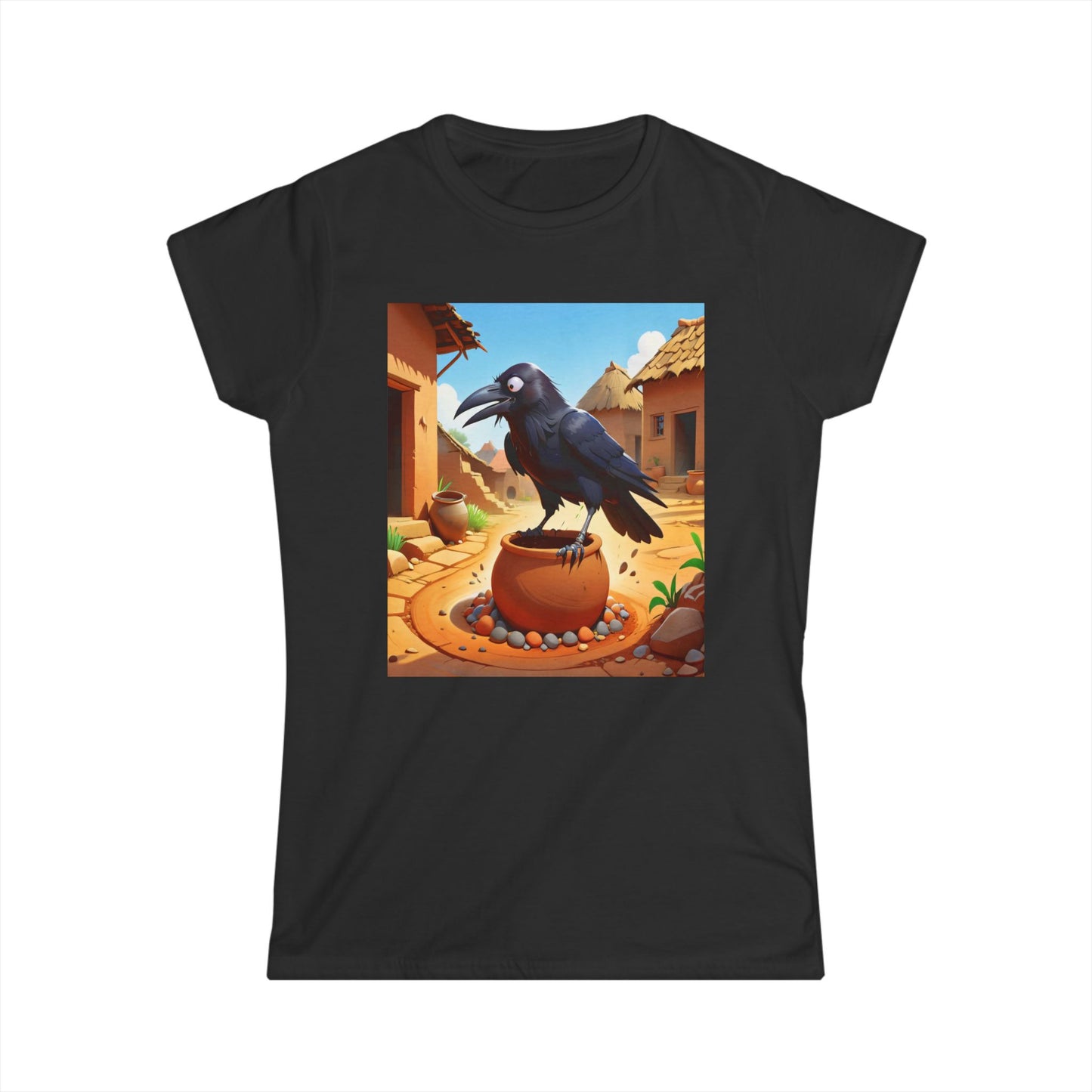 Women's Tee - Crow in Desert Graphic Print