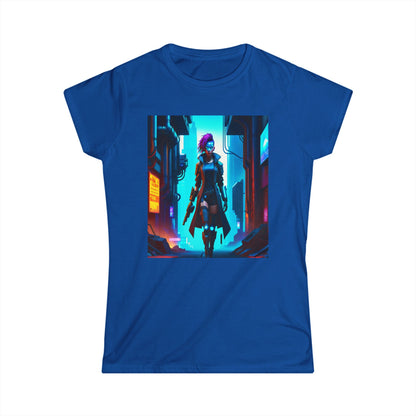 Unleash your inner cyber warrior with the Cyber Warrior Punk women's Softstyle Tee!