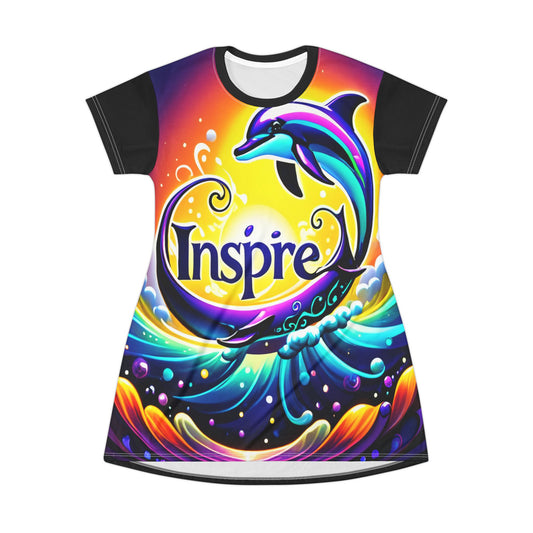 Dive into style with the inspre dolphine T-Shirt Dress!