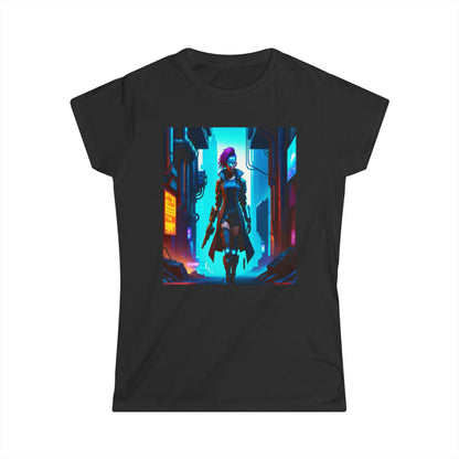 Unleash your inner cyber warrior with the Cyber Warrior Punk women's Softstyle Tee!